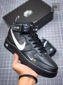 Nike air force 1 lv8 high - czarne, biały znaczek