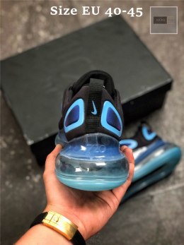 Nike air max 720 czarno błękitne widok z przodu